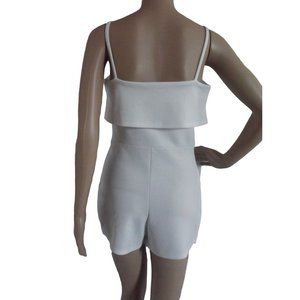 Absolute Angel Romper Large White Skort Shorts L sleeveless spaghetti straps